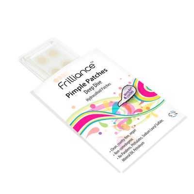 Frilliance Microdart Hydrocolloid Acne Pimple Patches for Zits and Blemishes (4 count) Spot Treatment Stickers for Face & Skin, Vegan and Cruelty Free (Deep Dive Micro Darts)