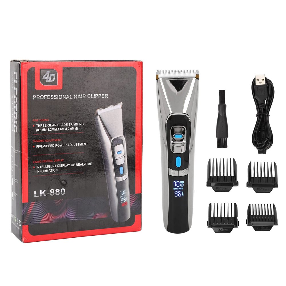 Yosoo Electric Hair Trimmer Electric Hair, Hair Clippers USB Rechargeble Low Noise Hair Clippers High Accuracy Mens Hair Clippers for Facial Hairstyles (Black) Trimmer Rechargeble Hair Hair Clippers