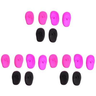 LALAFINA 18pcs Silicone Hair Dye Earmuffs Ear Covers Protects Ears from Hair Dye Water Lightweight for Home Salon Use Random Colors