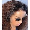 #1BT30 Ombre Color 360 Lace Wigs Human Hair Curly Wig Pre Plucked 180% Density Full End HD Invisible Lace 360 Wig Glueless Brazilian Hair Wigs Bleached Knots Transparent Lace Brown Deep Wave Wigs 16" view 4
