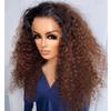 #1BT30 Ombre Color 360 Lace Wigs Human Hair Curly Wig Pre Plucked 180% Density Full End HD Invisible Lace 360 Wig Glueless Brazilian Hair Wigs Bleached Knots Transparent Lace Brown Deep Wave Wigs 24" view 3