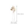 LALAFINA 4packs Rhinestone Leaf Updo Hairpins Hair Accessories for Weddings Engagements and Special Occasions Stylish Alloy Hair Sticks for Women and Girls view 3