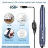 COSITTE Electric Nail Drill,USB Electric Nail Drill Machine for Acrylic Nails,Portable Electrical Nail File Polishing Tool Manicure Pedicure Efile Nail Supplies for Home and Salon Use, Gray view 2