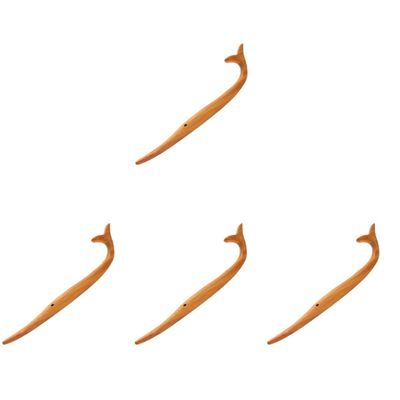 KALLORY 4pcs Wooden Hair Stick Hair Chopstick for Women Slides Natural for Women Fluffy