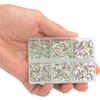 LPBeads 6000 Pieces Clear and Clear AB Non Hotfix Rhinestones 6 Sizes Round Crystal Glass Flat Back Rhinestones with Tweezers and Picking Pen for Nail Art Crafts Clothes Bags DIY view 3