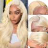 13x4 Blonde Straight Lace Front Wigs Transparent Lace Front Wig Human Hair with Baby Hair 613 Human Hair Wigs For White Women Brazilain Virgin Glueless Wigs Human Hair pre plucked Full And Thick view 1