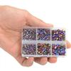 LPBeads 6000 Pieces Blue Volcano and Green Volcano Non Hotfix Rhinestones 6 Sizes Round Crystal Glass Flat Back Rhinestones with Tweezers and Picking Pen for Nail Art Crafts Clothes Bags DIY view 3