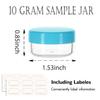 10 Gram Containers with Lids, Tiny Sample Containers, Cosmetic Sample Jars, Bpa Free Lip Balm Container for Makeup, Lotion, Eye Shadow, Powder, 10 ML Mini Container with Lids view 2