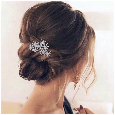 Yheakne Crystal Bridal Hair Comb Silver Rhinestone Hair Piece Crystal Wedding Headpieces Bride Side Comb Sparkle Cz Wedding Hair Accessories for Bride and and Bridesmaids
