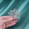 Yheakne Crystal Bridal Hair Comb Silver Rhinestone Hair Piece Crystal Wedding Headpieces Bride Side Comb Sparkle Cz Wedding Hair Accessories for Bride and and Bridesmaids view 3