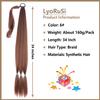 34inch Long Braided Ponytail Extension with Hair Tie Brown Straight Wrap Around Braid Extensions for Women Synthetic High Temperature Fluffy Natural Soft Hair Piece for Women (6#) view 2