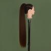 34inch Long Braided Ponytail Extension with Hair Tie Brown Straight Wrap Around Braid Extensions for Women Synthetic High Temperature Fluffy Natural Soft Hair Piece for Women (6#) view 4