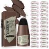 Eyebrow Stamp Stencil Kit - One-Step Eye Brow Stencil Kit with 24 Reusable Thin & Thick Eyebrow Stencils, Long-Lasting Waterproof & Smudge-Proof Brow Stamp Kit for Perfect Eye Makeup (Black Brown) view 1