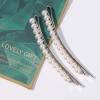 Allereyae Vintage Pearl Hair Clip Barrette Rhinestone Pearl Hair Pins Barrette Silver Pearl Barrette Headpieces Head Clip Headwear Wedding Pearl Hair Accessories for Women 2Pcs (Silver) view 3