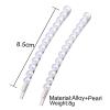 Allereyae Vintage Pearl Hair Clip Barrette Rhinestone Pearl Hair Pins Barrette Silver Pearl Barrette Headpieces Head Clip Headwear Wedding Pearl Hair Accessories for Women 2Pcs (Silver) view 4