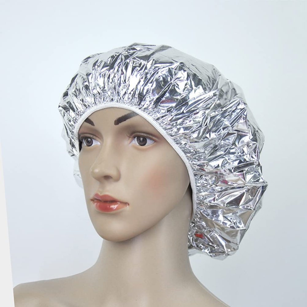 FRCOLOR 12pcs Aluminum Foil Hair Coloring Caps for Deep Conditioning Elastic Hair Dyeing Caps for Salon Spa Use Nourishing Masks
