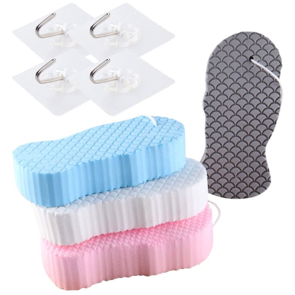 Beaupretty 1set Bath Sponges Wear-Resistant Shower Scrubbers Hooks for Gentle Exfoliating and Daily Skin Care
