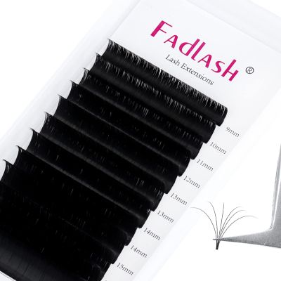 Easy Fan Volume Lashes 8-14mm Mixed Tray CC Curl Lash Extensions Self Fanning Eyelash Extensions Russian Blooming Lash Extension Supplies(0.07-CC, 9-17mm Mix)