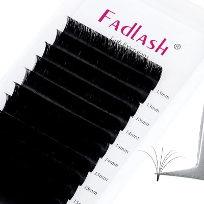 Mega Volume Lash Extensions 0.03-0.10mm C D CC DD L Curl 8-30mm Length Easy Fan Volume Lashes Self Fanning Eyelash Extensions 2D-20D (0.05-CC, 13-16mm Mix)