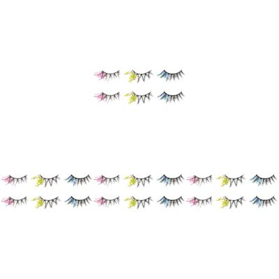 KALLORY 12pairs Glitter Eyelashes Faux Lashes for Dramatic Eye Makeup for Cosplay Parties and Special Occasions