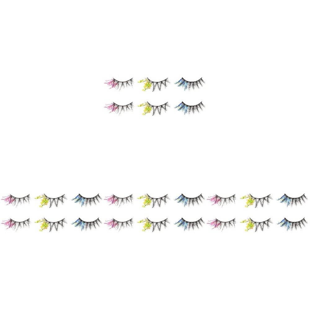 KALLORY 12pairs Glitter Eyelashes Faux Lashes for Dramatic Eye Makeup for Cosplay Parties and Special Occasions