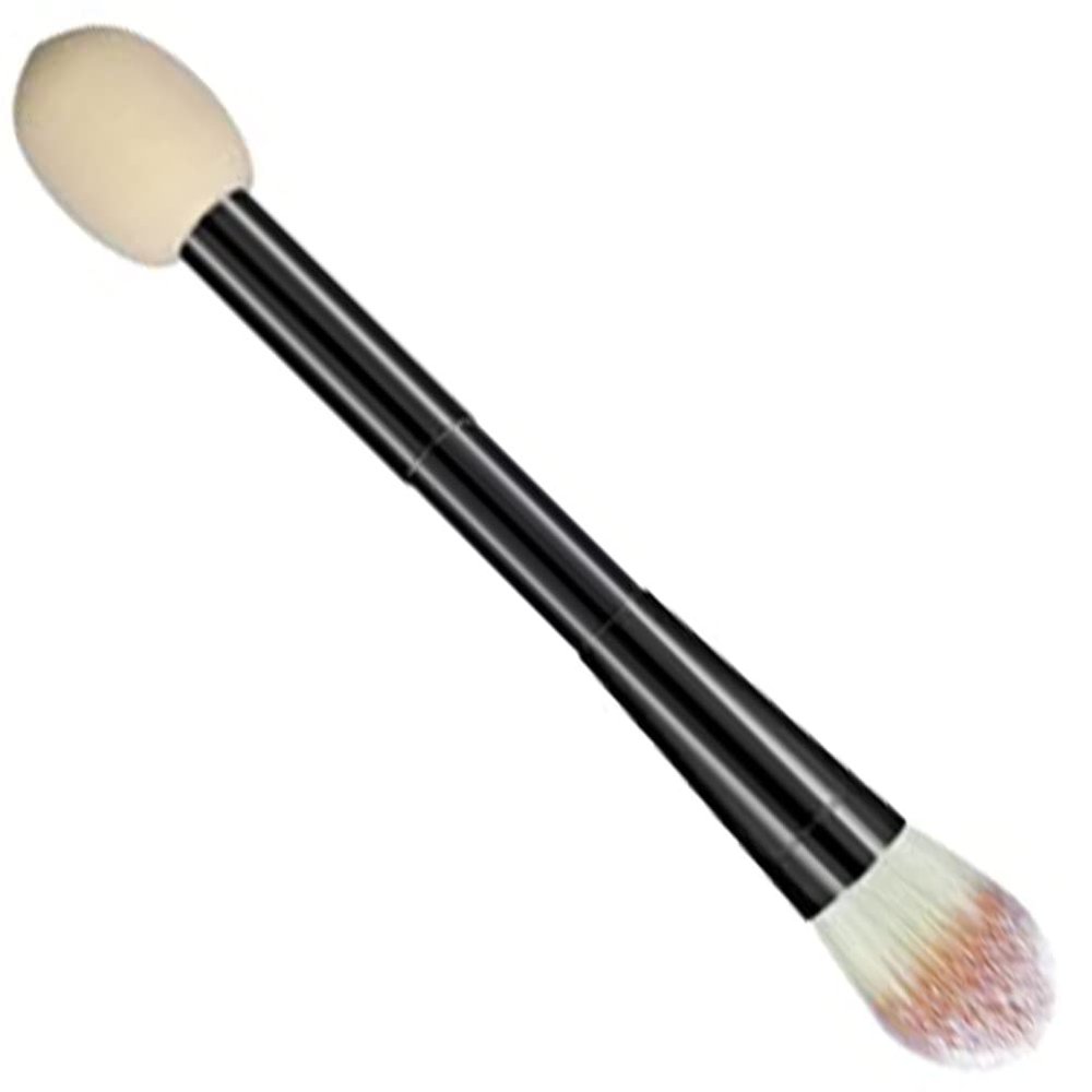 Double Head Sponge Applicator with Loose Brush Highlighter Mushroom Makeup Foundation Sponge Puff Dry Wet Dual Use with Long Handle for Creams Concealer