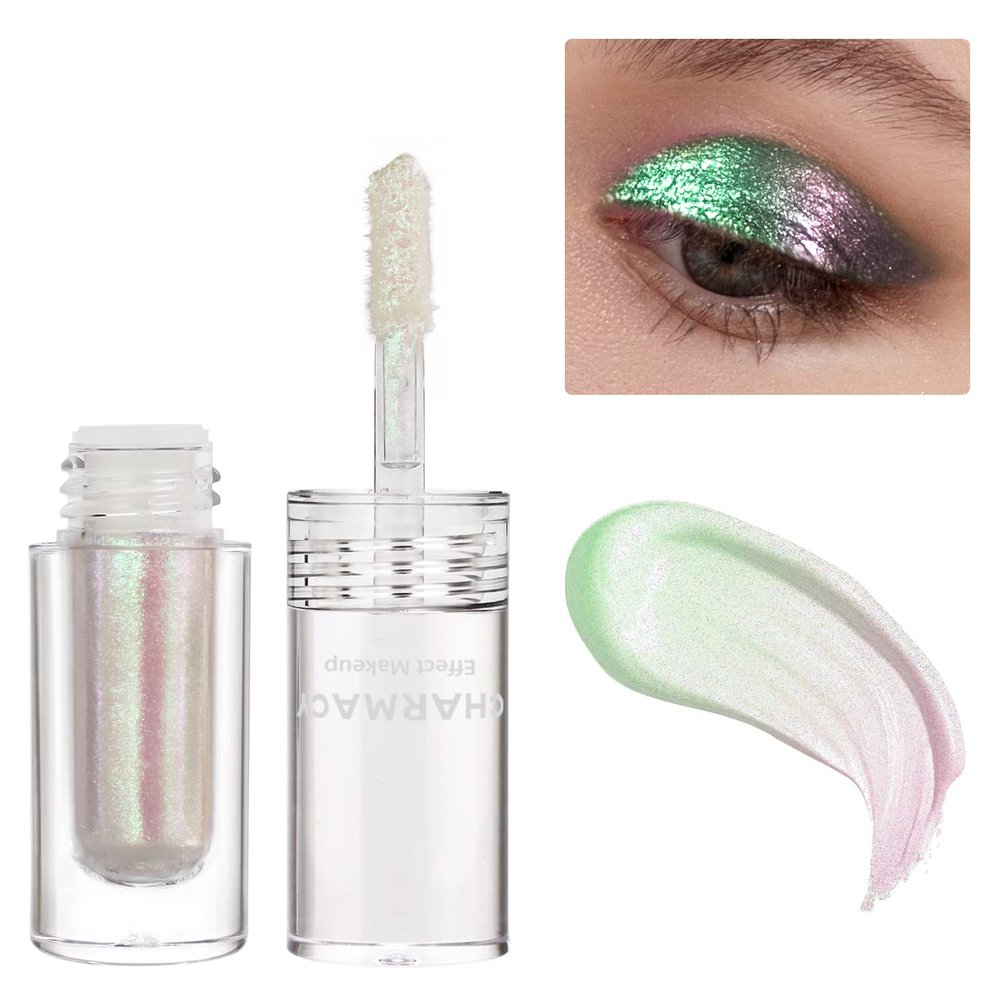 CHARMACY Liquid Duochrome Eyeshadow, Multi-Dimensional Eye Looks, Long Lasting Glitter Eye Shadow Sets Metallic Pigments, Quick Drying, Sparkling Shiny Eye Makeup for Beginners, 1.6g (#14)