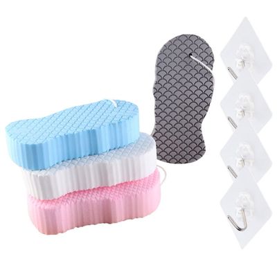 Beavorty 1set Bath Sponges -Resistant Shower Tools for Gentle Exfoliation for Newborns and Boys and Girls Includes Hooks