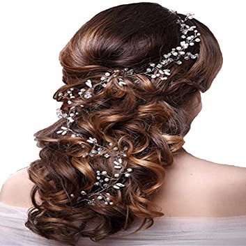 BBRATS Small White Rose flowers with White stone and Pearls Bridal Hair Pin /Hair Accessories for Women and Girls