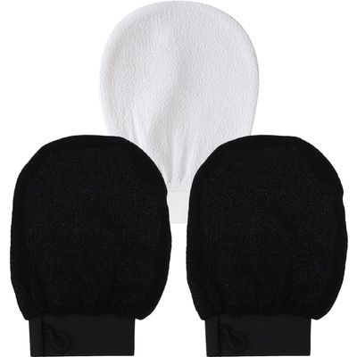 Beavorty 3pcs Exfoliating Bath Mittens Comfortable Shower Gloves for Skin Cleaning for Body Exfoliation Made of Artificial for Home and Spa Use