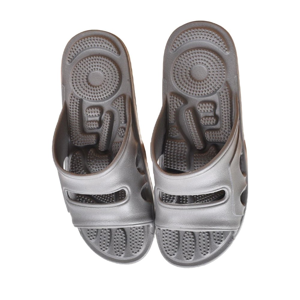 ZUASE Indoor Slippers for Men Acupressure Massage Slippers Relief Foot Plantar Fasciitis Shoes Sandals House Slippers for Women Open Toe Quick Drying Bathroom Shower Spa Slippers 42-43 Grey