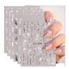 6 Sheets Nail Art Sticker, Nail Art Decorations Nail Art Stickers, Nail Art Stickers Nail Art Water Decals Nails, 5D Floral Pattern, 3D Embossed Self Adhesive Nail Art Decal view 1
