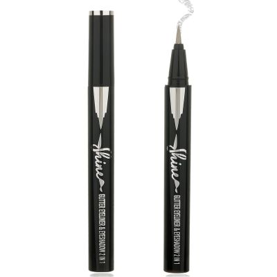 Sliver Glitter Eyeliner Liquid Liner-1Pcs Sliver Metallic Shimmer Sparkling Colored Eye Liner Eyeshadow Makeup Pen, Long Lasting High Pigmented Waterproof Smudge-proof Eyeliner Pencil, Gift for Women