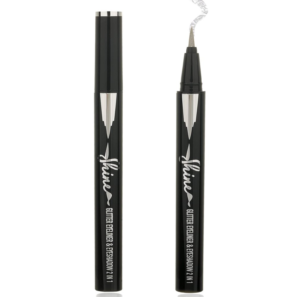 Sliver Glitter Eyeliner Liquid Liner-1Pcs Sliver Metallic Shimmer Sparkling Colored Eye Liner Eyeshadow Makeup Pen, Long Lasting High Pigmented Waterproof Smudge-proof Eyeliner Pencil, Gift for Women