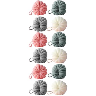 Beaupretty 12pcs Cartoon Pumpkin Bath Soft Mesh Shower Sponges for Fluffy Lightweight Bathing Tools for Boys and Girls and Adults for Home Travel Use