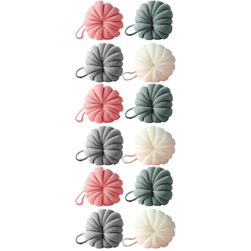 Beaupretty 12pcs Cartoon Pumpkin Bath Soft Mesh Shower Sponges for Fluffy Lightweight Bathing Tools for Boys and Girls and Adults for Home Travel Use