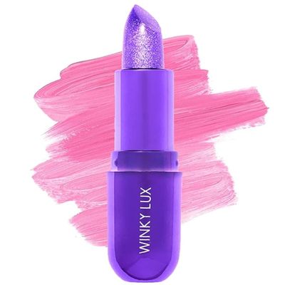 Winky Lux Amethyst Glimmer Balm Nourishing pH Lip Balm with Color Changing Tint, Hydrating Ceramides Soften Lips, Coconut Scent