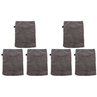 minkissy 6pcs Lazy Makeup Gloves Soft Microfiber Face Cleaning Mitts for Easy Makeup Removal Washable and Reusable Facial Cleansing Accessories Grey