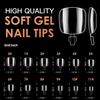 Clear Soft Gel ToeNail Tips, Melous 600PCS Full Cover Nail Tips Gel Nail Tips Clear False Fake Nails view 2