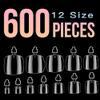 Clear Soft Gel ToeNail Tips, Melous 600PCS Full Cover Nail Tips Gel Nail Tips Clear False Fake Nails view 3