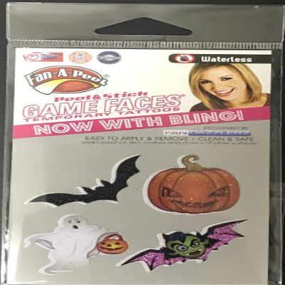 HALLOWEEN GLITTER Peel & Stick Pumpkin Temporary Tattoos