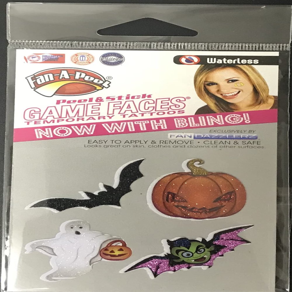 HALLOWEEN GLITTER Peel & Stick Pumpkin Temporary Tattoos