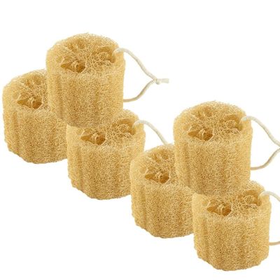 100% Turkish Natural Loofah Sponges Luffa Bath Shower Sponge Exfoliating Peeling Body Scrubber for Men Women SPA Beauty Bathing Daily Skin Care - Select for Pack of 3, 4 or 6 (Pack of 6)