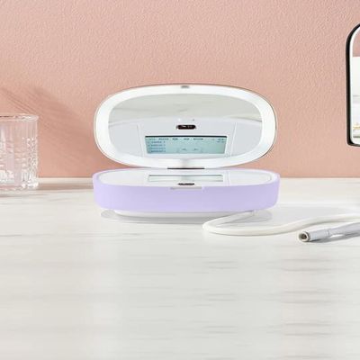 Trophy Skin UltradermMD - 3 in 1 Home Spa Microdermabrasion - Deep Skin Exfoliator Machine with Real Diamond and Pore Extractor Tips - Rejuvenate Face Skin and Even Out Skin Tone - Lilac