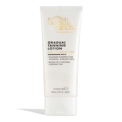 Bondi Sands Gradual Tanning Lotion Skin Illuminator, Shimmer Pigments Build to a Natural-Looking Tan for Glowing Skin, 150 mL, 5.07 Fl. Oz.