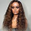 #1B/30 Highlight Wig Human Hair Wigs Water Wave Lace Front Wig HD Transaprent Lace 13X6 Frontal Wigs For Woman 180% Density Glueless Brazilian Remy Hair Wigs Loose Deep Wave Human Wigs 14Inch view 2