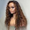 #1B/30 Highlight Wig Human Hair Wigs Water Wave Lace Front Wig HD Transaprent Lace 13X6 Frontal Wigs For Woman 180% Density Glueless Brazilian Remy Hair Wigs Loose Deep Wave Human Wigs 14Inch view 4
