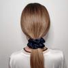 12 Pcs Satin Silk Scrunchies Soft Ties Fashion Bands Hair Bows Elastic Bracelet Ponytail Holders for Women and Girls (4.5 Inch, Navy Blue) view 2