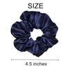 12 Pcs Satin Silk Scrunchies Soft Ties Fashion Bands Hair Bows Elastic Bracelet Ponytail Holders for Women and Girls (4.5 Inch, Navy Blue) view 3