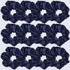 12 Pcs Satin Silk Scrunchies Soft Ties Fashion Bands Hair Bows Elastic Bracelet Ponytail Holders for Women and Girls (4.5 Inch, Navy Blue) view 4